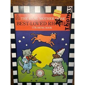 Vintage The Real Mother Goose Coloring Book Unused 1980s Best-Loved Rhymes